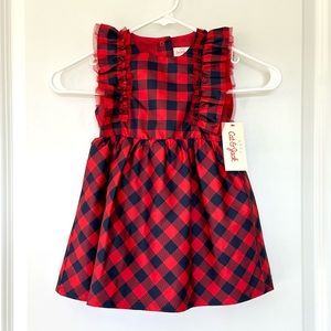 NWT Cat and Jack Girls Sleeveless Plaid Dress
